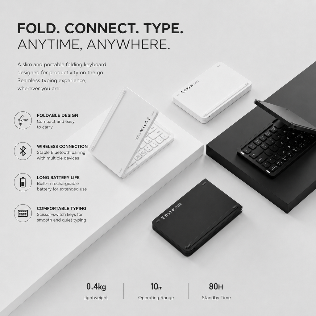 PocketBoard Foldable Bluetooth Keyboard