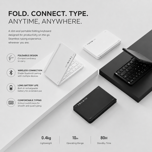 PocketBoard Foldable Bluetooth Keyboard